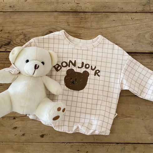 Autumn cartoon bear long sleeve T-shirt crew neck casual bottoming shirt